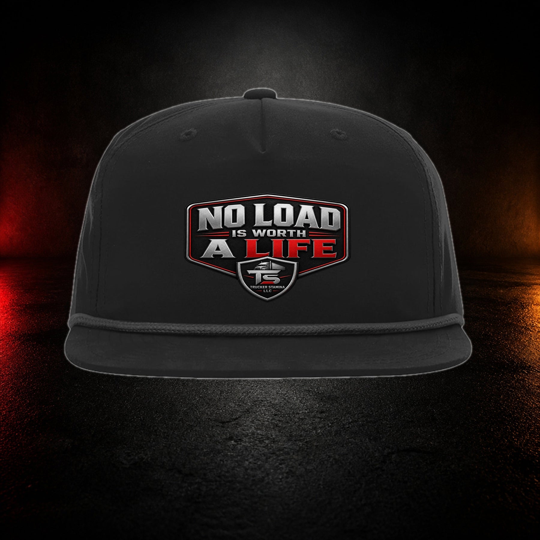 No Load Is Worth a Life Snapback on a premium charcoal studio background