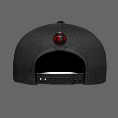 365 Trucker Snapback — black, back view