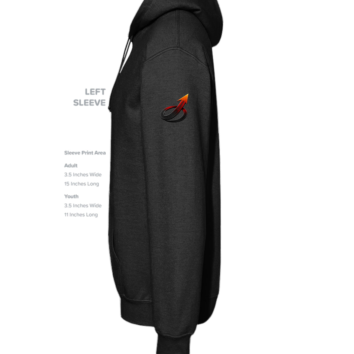 STILL ROLLING HEAVYWEIGHT HOODIE — black sleeve