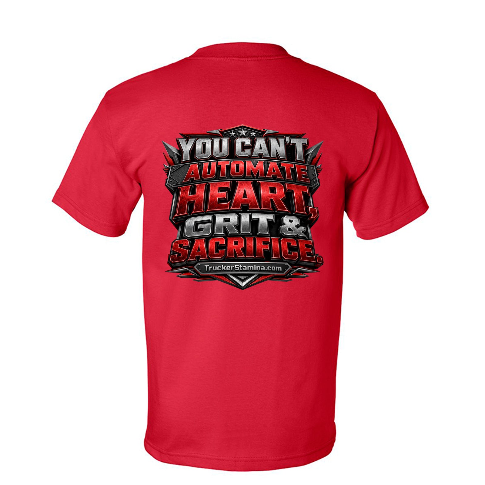 HEART, GRIT & SACRIFICE TEE — red back
