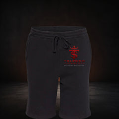 Trucker Stamina Off-Duty Fleece Shorts on a premium charcoal studio background