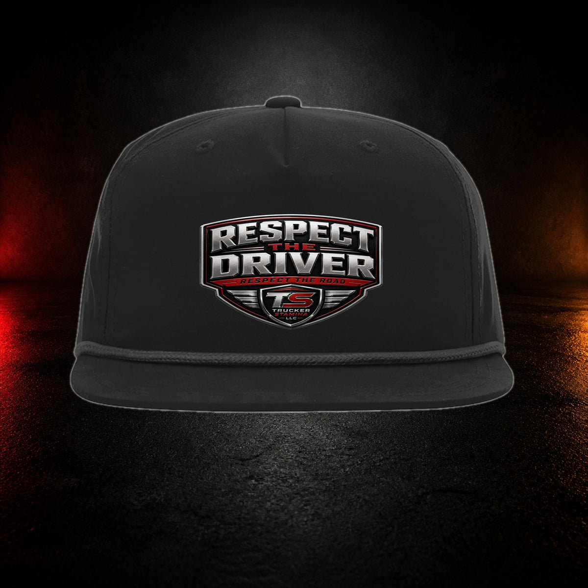 Respect the Driver Snapback on a premium charcoal studio background