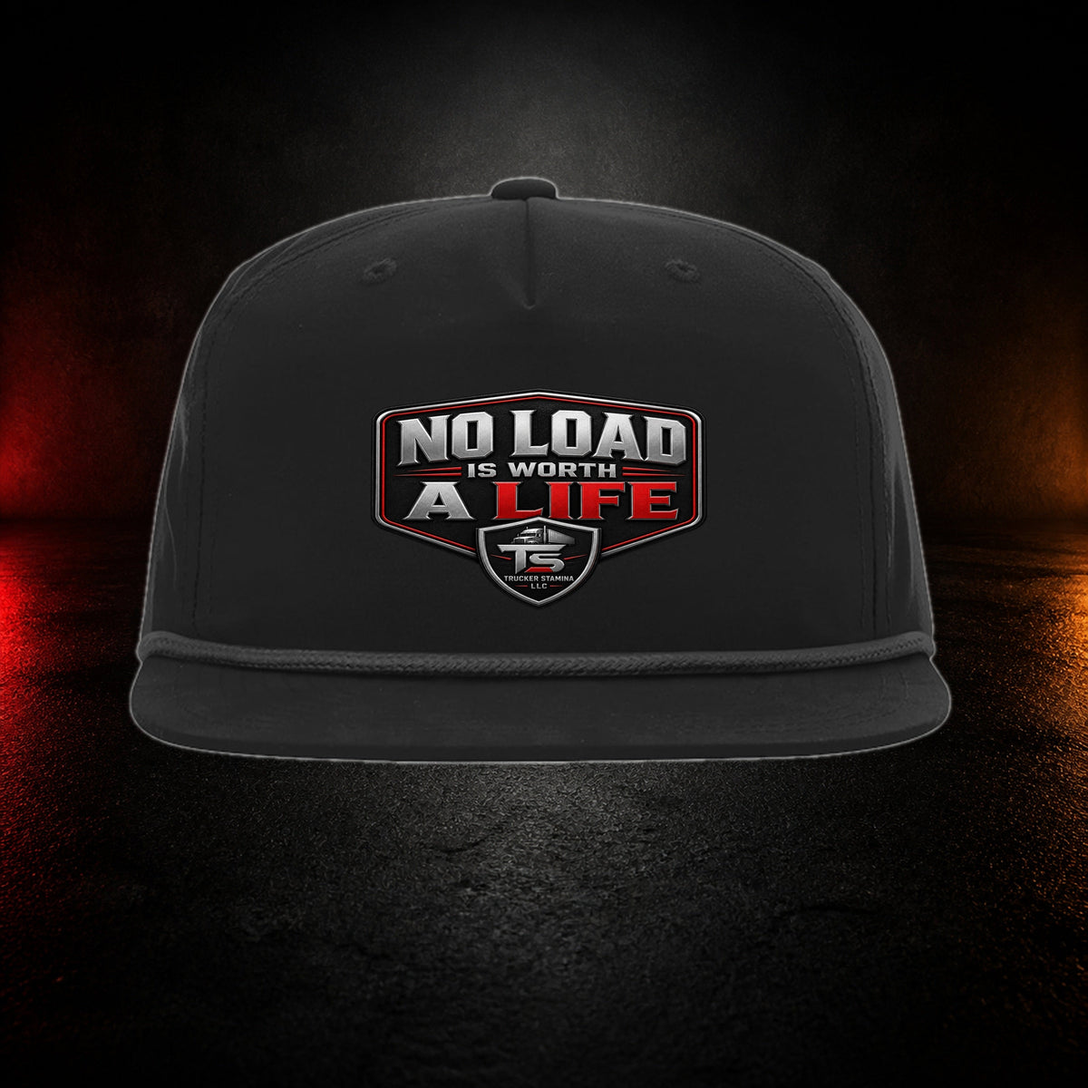 No Load Is Worth a Life Snapback on a premium charcoal studio background